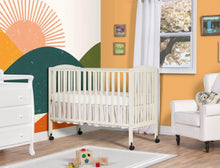 Load image into Gallery viewer, Full size Portable, Folding Wooden Crib (mattress and fitted sheet included)
